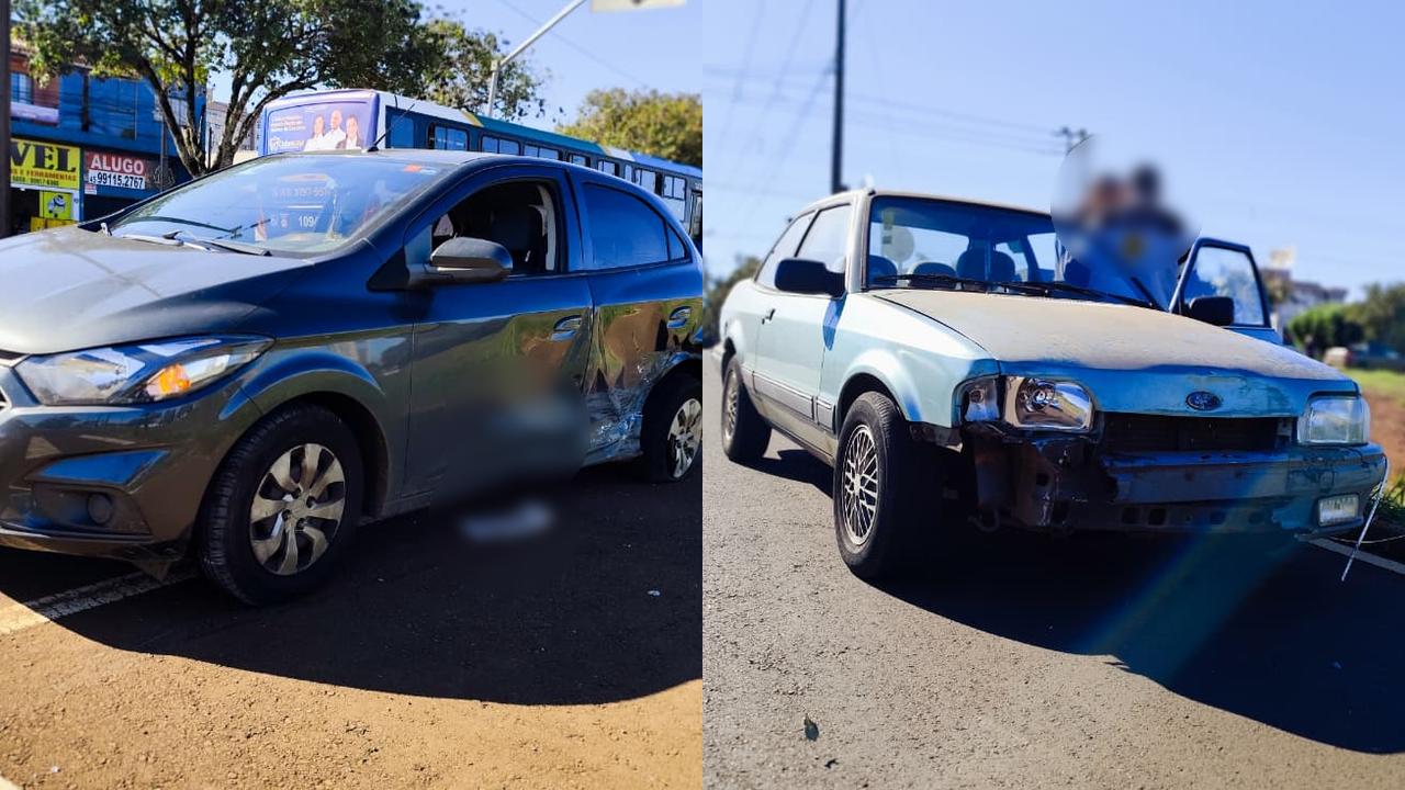 Acidente entre Onix e Verona é registrado na Avenida Barão do Rio Branco