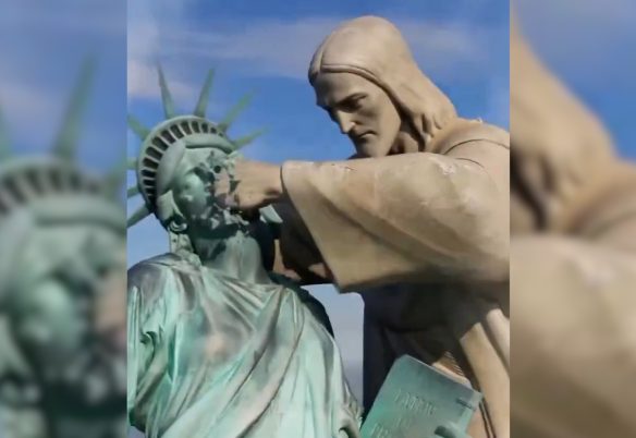 Cristo Redentor dá soco na Estátua da Liberdade em vídeo divulgado por embaixada do Irã na Tunísia