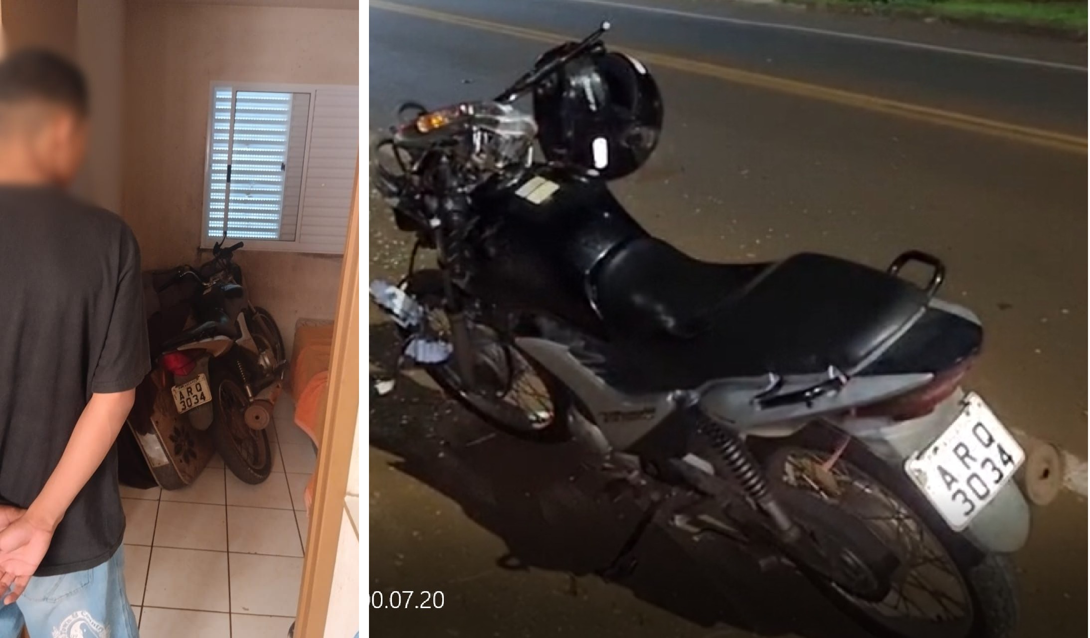 Após acidente no Floresta, dona de moto furtada reconhece veículo na CGN e Polícia Civil recupera veículo
