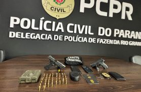 PCPR prende homem em flagrante e apreende arma de uso restrito em Fazenda Rio Grande
