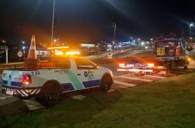 Motociclista fica ferido em colisão no Trevo Cataratas