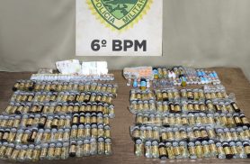 Contrabando de medicamentos e anabolizantes é flagrado em fiscalização da PM na Rodoviária de Medianeira