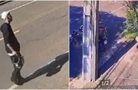 Furto descarado: homem caminha pela rua, monta na moto e foge diante das câmeras