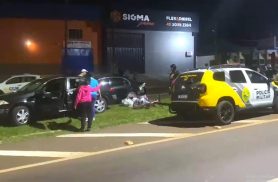 Megane para sobre canteiro após acidente no São Cristóvão