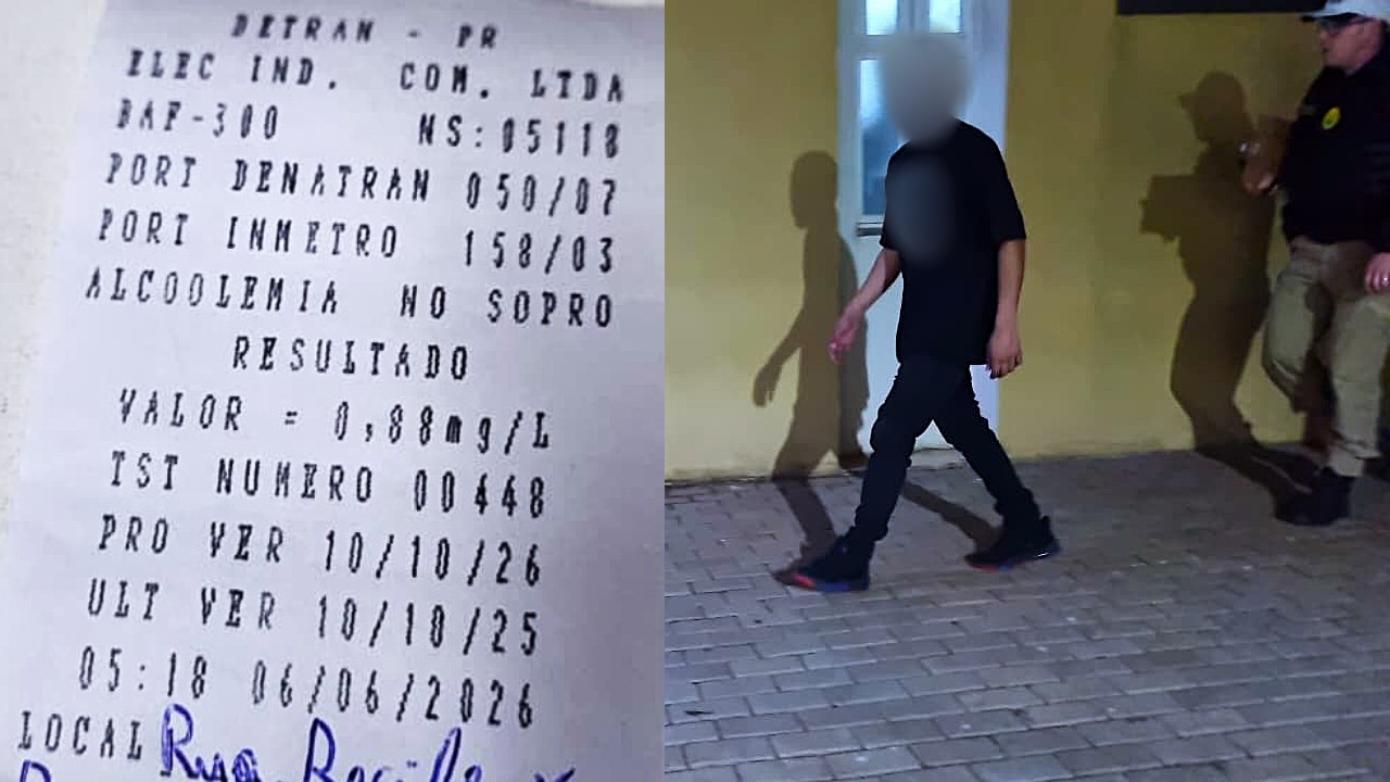 Condutor envolvido em acidente no Centro é apresentado na Delegacia após teste do etilômetro