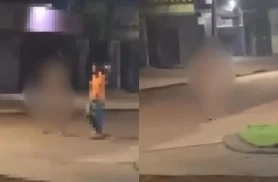 Homem é preso nu após invadir casa de idosa; moradores ajudaram a conter suspeito