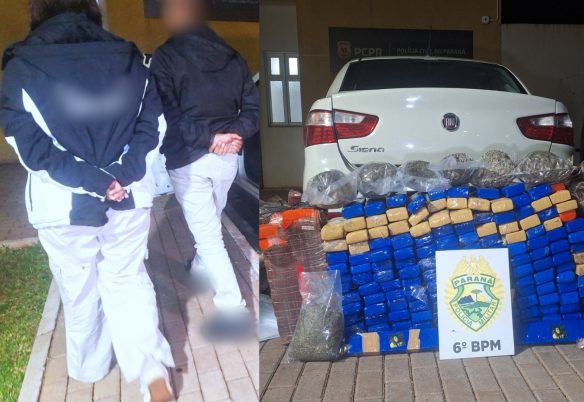 Segunda grande apreensão de drogas da madrugada resulta em casal preso