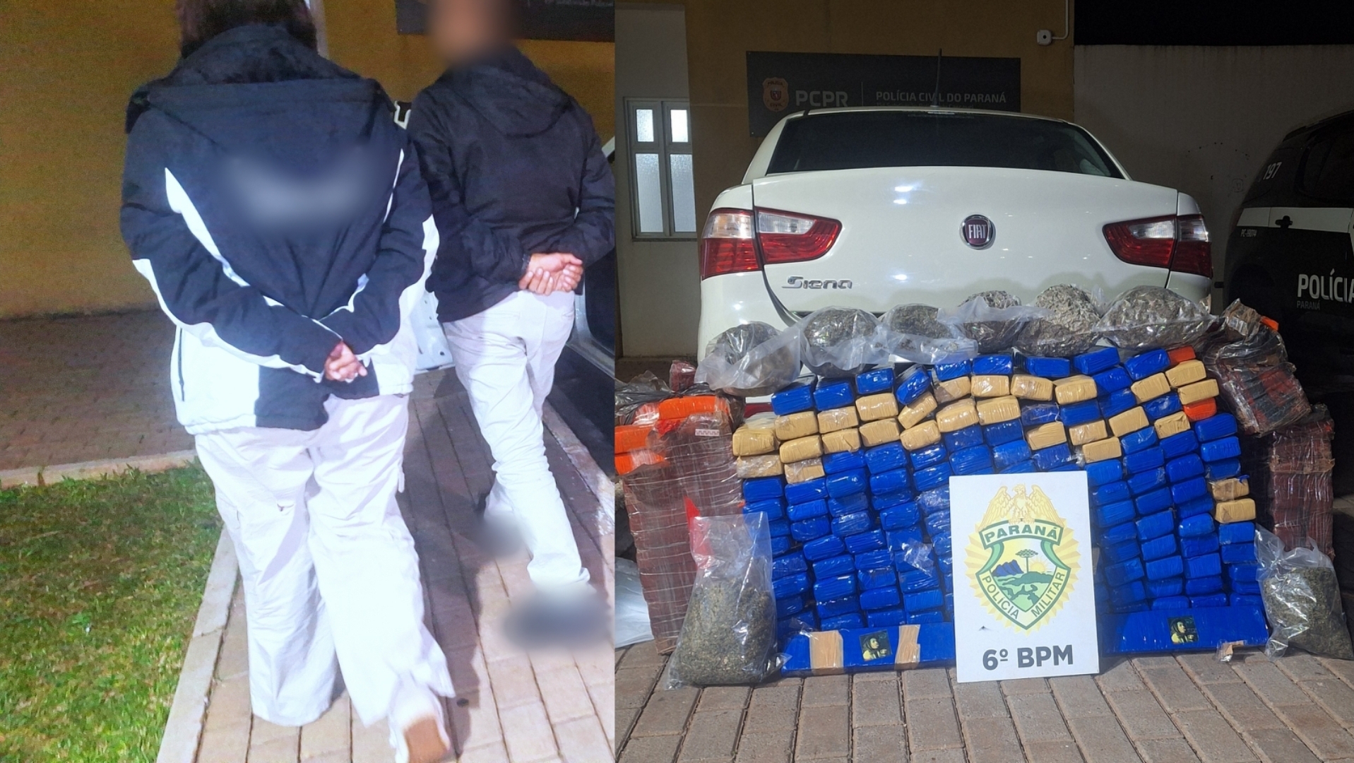Segunda grande apreensão de drogas da madrugada resulta em casal preso