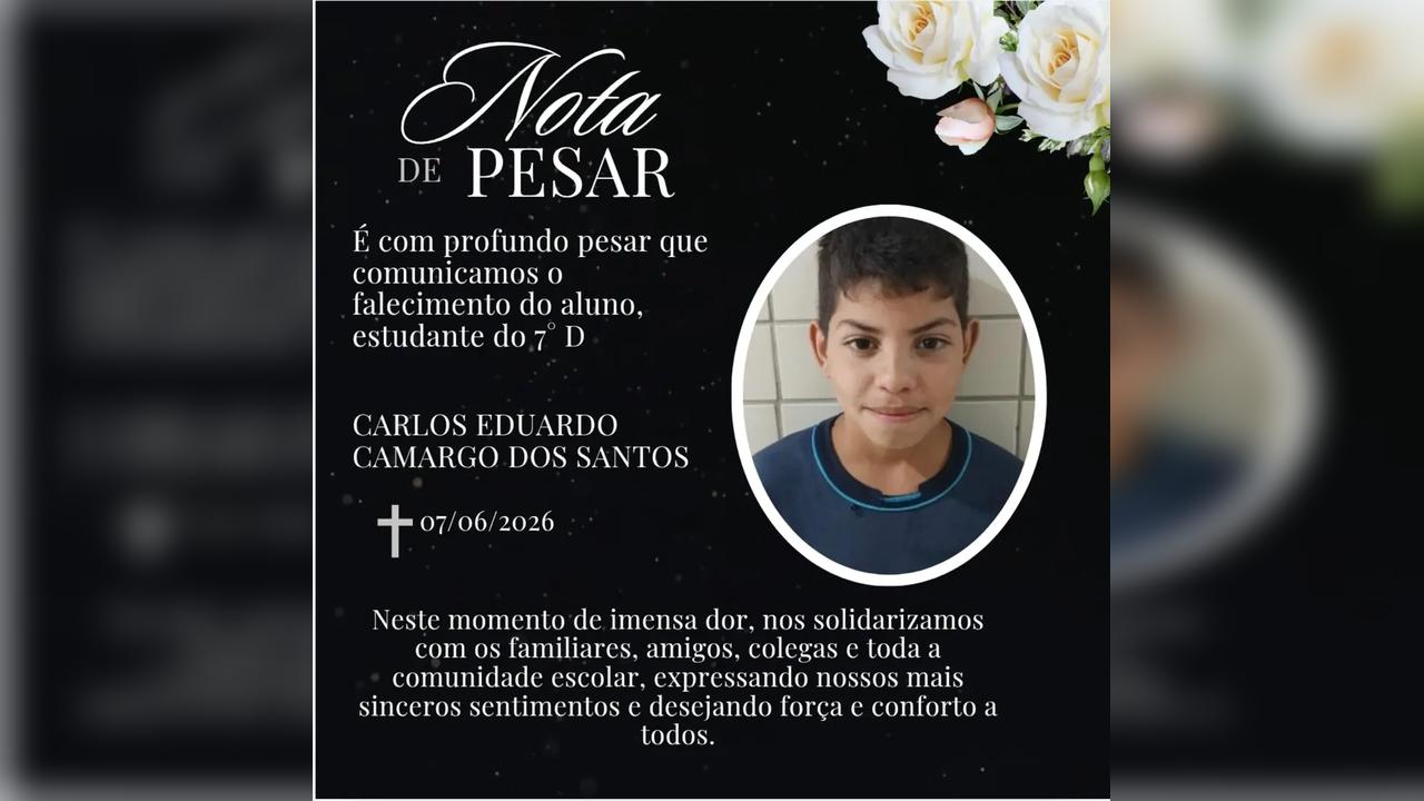 Imagem referente a Colégio lamenta morte de Carlos Eduardo após trágico acidente em Cascavel