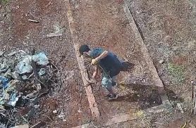 RECONHECE? Ladrão de fios invade obra e é registrado por câmeras