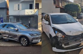 BYD e Hyundai HB20 se envolvem em acidente em Cascavel