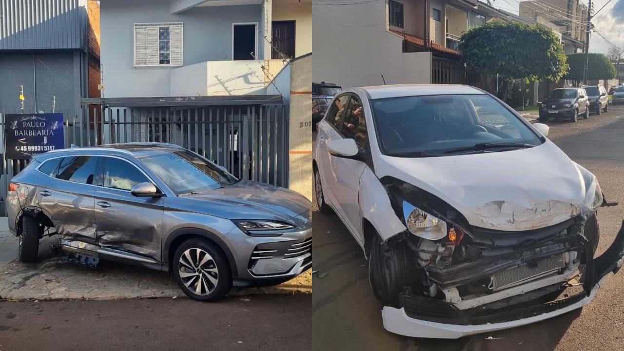 BYD e Hyundai HB20 se envolvem em acidente em Cascavel
