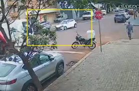 Vídeo mostra colisão entre BYD e HB20 no cruzamento das Ruas Paraguai e Rio de Janeiro