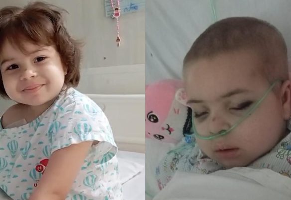 Após sete meses na UTI, Eloáh de apenas 4 anos luta contra dois tipos de câncer e precisa de ajuda