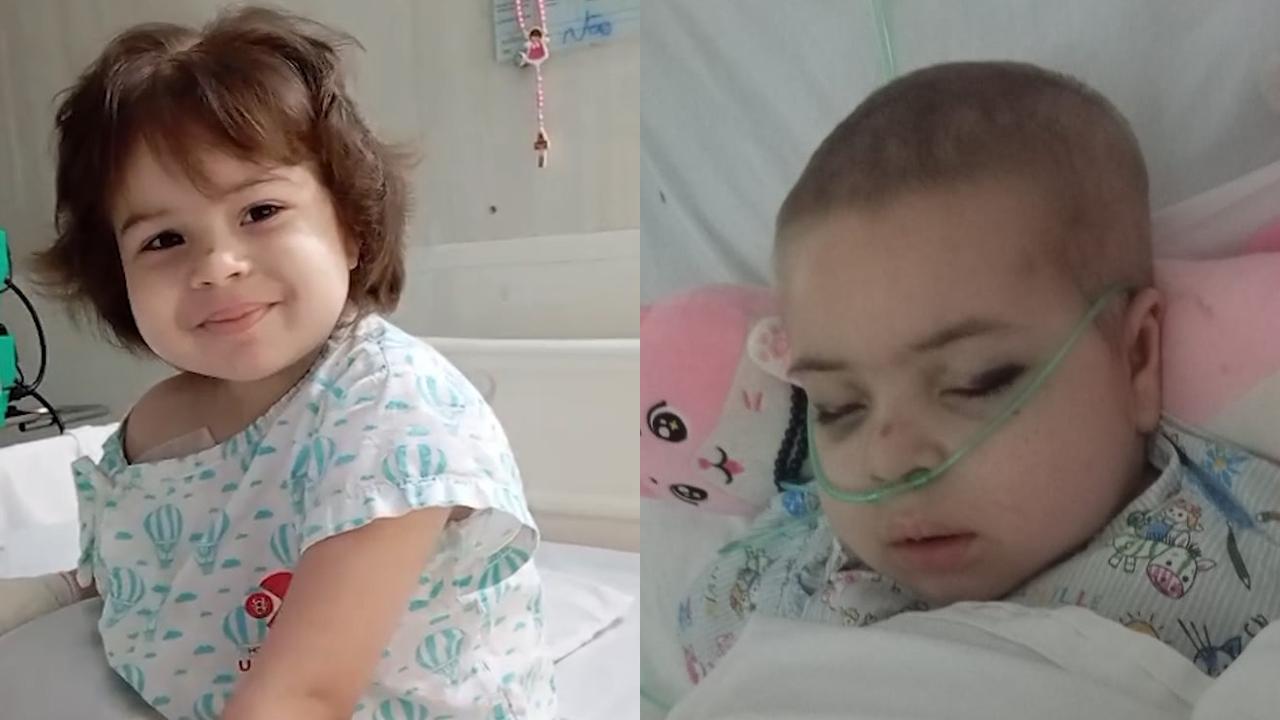 Após sete meses na UTI, Eloáh de apenas 4 anos luta contra dois tipos de câncer e precisa de ajuda