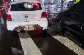 Após acidente com motociclista, novo acidente é registrado minutos depois na Avenida Brasil