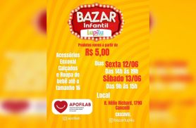Bazar da Apofilab tem roupas infantis a partir de R$ 5; É nesta sexta e sábado!