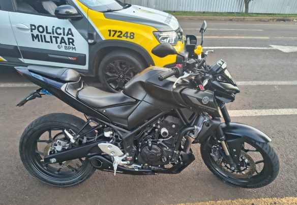 Motocicleta é apreendida pela Polícia Militar na Rua Maranhão