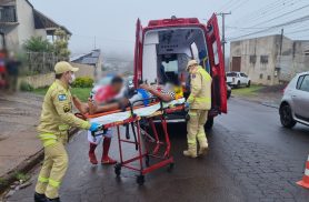 Acidente entre dois carros deixa motorista ferido no Bairro Santa Felicidade