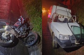 Motociclista fica gravemente ferido após colisão com Fiorino na BR-373