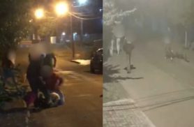 Homem é espancado e mulher termina agressão atingindo a cabeça da vítima com bloco de concreto