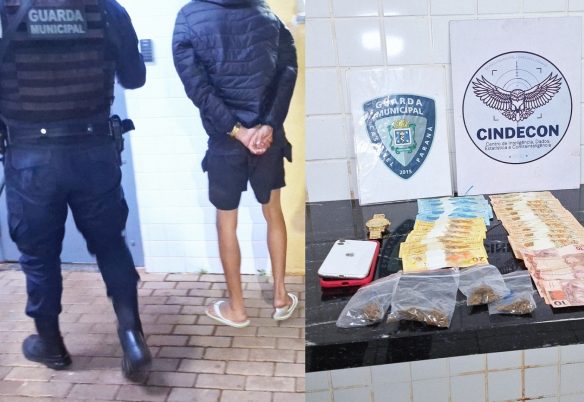 GM apreende dinheiro, celulares e maconha com rapaz abordado na Rua Pedro Ivo