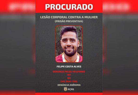 PCPR divulga foto de investigado por tortura, cárcere privado e violência doméstica em Terra Rica