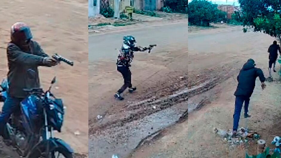 Dupla chega atirando e espalha pânico com mais de 20 disparos; veja vídeo