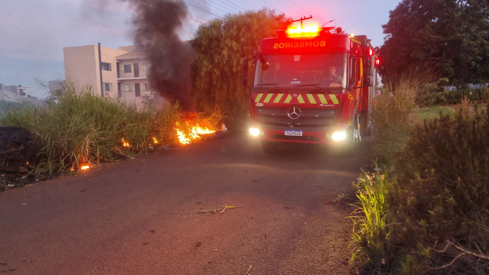 Incêndio em vegetação mobiliza Corpo de Bombeiros em Cascavel