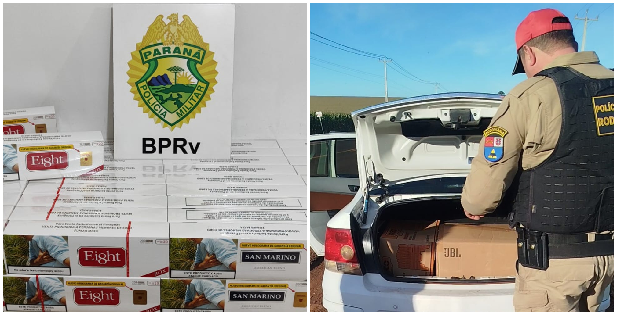 PR-364: Polícia Rodoviária apreende 150 pacotes de cigarros contrabandeados em Terra Roxa
