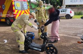 Jovem cai de patinete elétrico e fica ferida em Cascavel