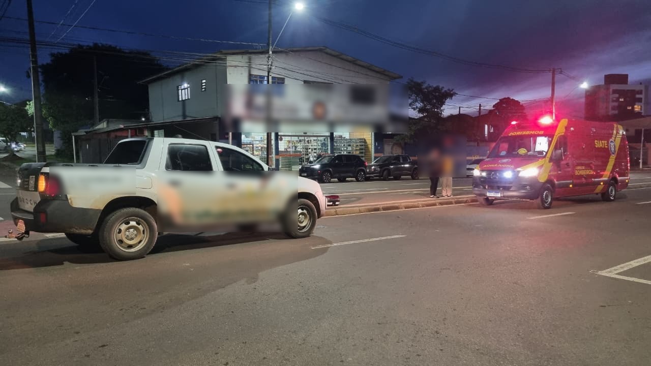 Motociclista fica ferido após colisão com caminhonete no Bairro Universitário