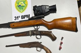 PM encontra arsenal irregular após atender caso de violência doméstica em Assis Chateaubriand