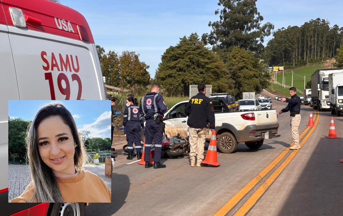 Imagem relativa a Identificada mulher de 32 anos que morreu em colisão na rodovia BR-163 na Região Oeste de Santa Catarina