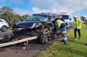 Grave acidente envolvendo caminhão é registrado na BR-277