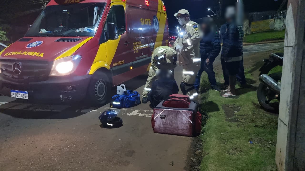 Entregador fica ferido em acidente na região Norte