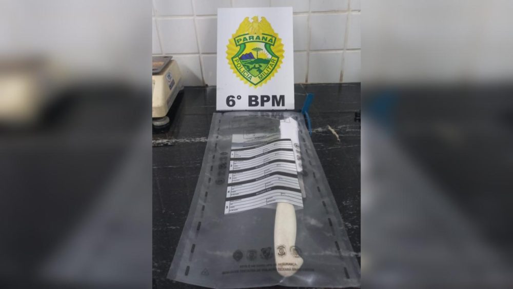 Faca com vestígios de sangue é apreendida após mulher esfaquear vítima no bairro Maria Luiza Imagem referente a Faca com vestígios de sangue é apreendida após mulher esfaquear vítima no bairro Maria Luiza