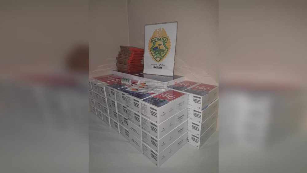 PM apreende carga de celulares, tablets e medicamento estrangeiro em ônibus interestadual Imagem referente a PM apreende carga de celulares, tablets e medicamento estrangeiro em ônibus interestadual