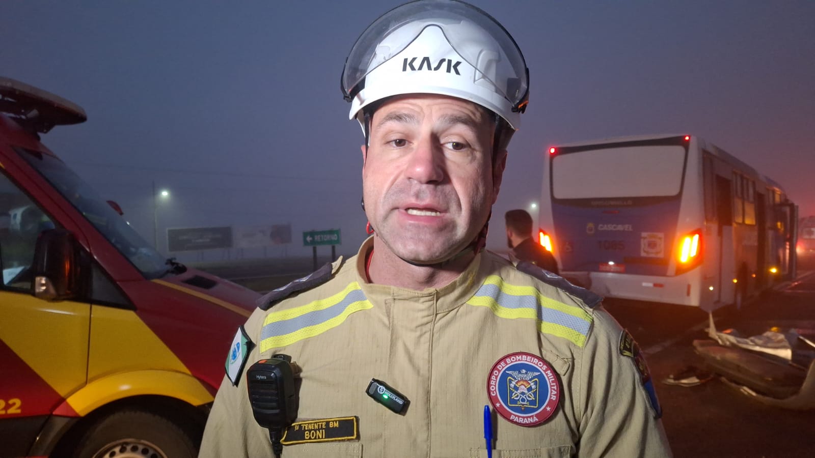 Neblina intensa preocupa Bombeiros e reforça alerta máximo nas rodovias de Cascavel