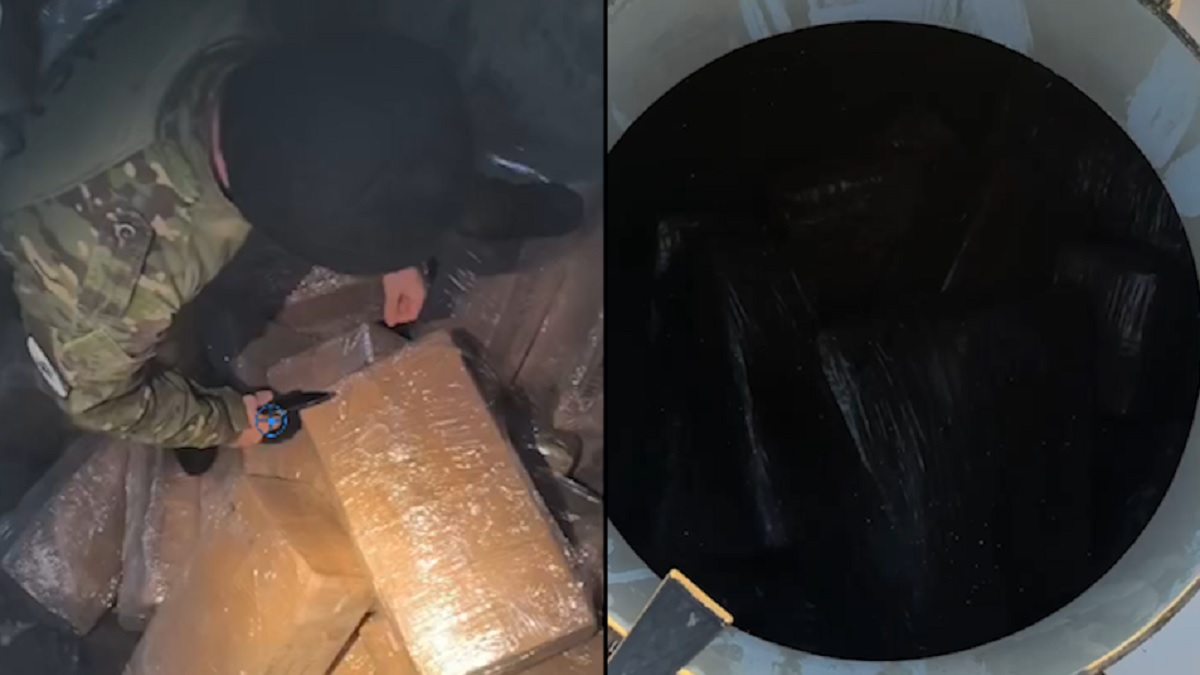 Polícia divulga imagens da apreensão de 1,6 tonelada de drogas em caminhão-tanque