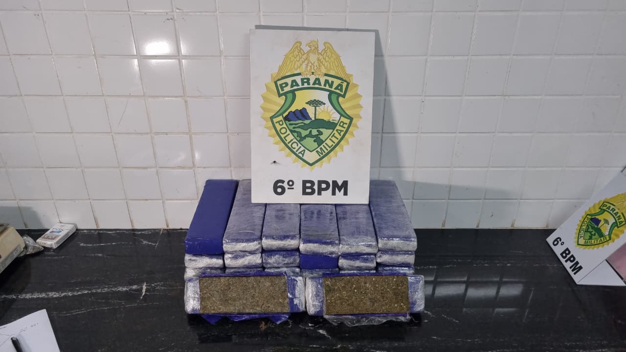 Operação na rodoviária de Cascavel resulta na apreensão de 44 kg de drogas e prisão de dois homens