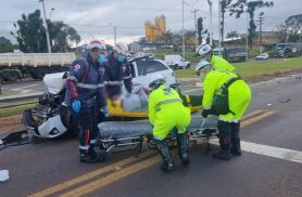 Engavetamento entre caminhonete, carro e caminhão é registrado na BR-277