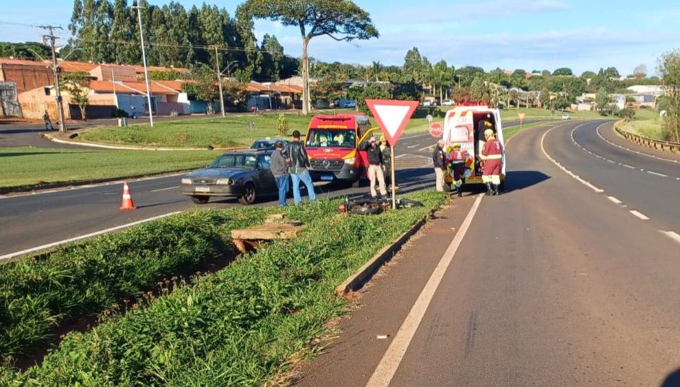 Motociclista fica ferido em acidente na rodovia federal; moto é apreendida com mais de R$ 7 mil em multas Imagem referente a Motociclista fica ferido em acidente na rodovia federal; moto é apreendida com mais de R$ 7 mil em multas