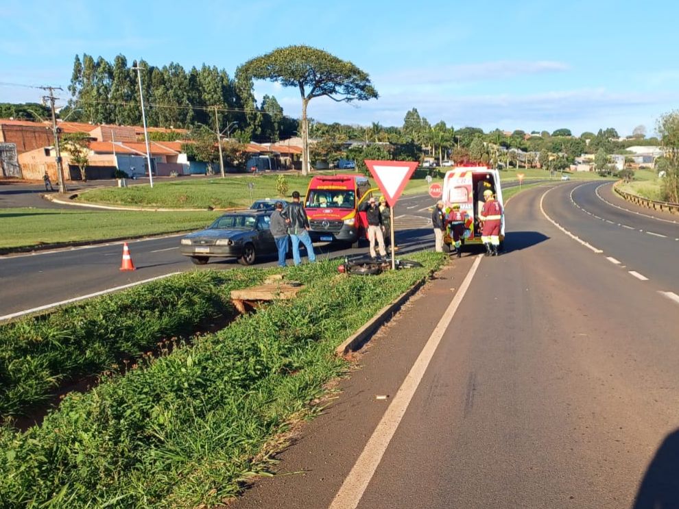 Imagem relativa a Motociclista fica ferido em acidente na rodovia federal; moto é apreendida com mais de R$ 7 mil em multas