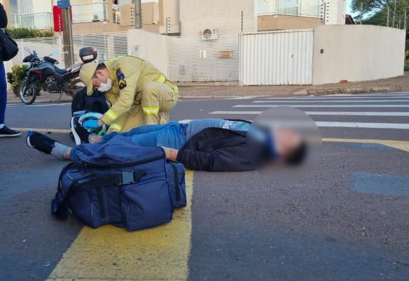 Acidente de trânsito deixa motociclista ferido no Parque Verde