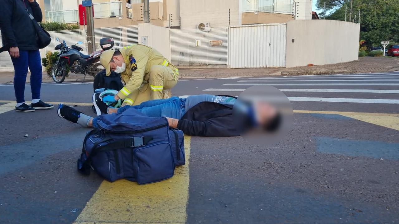 Acidente de trânsito deixa motociclista ferido no Parque Verde