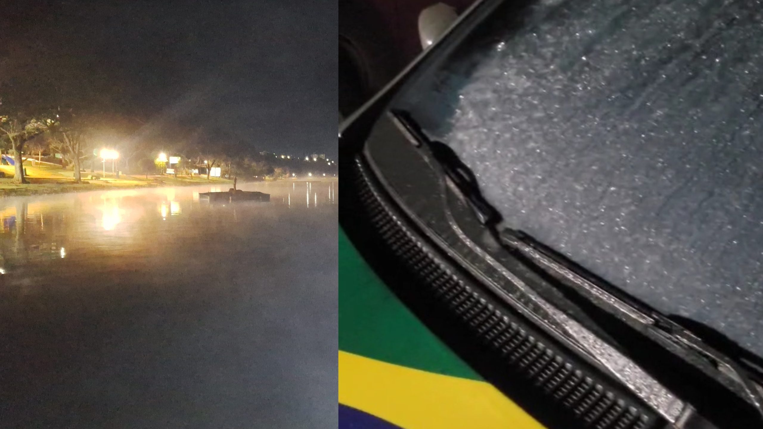 Frio intenso congela veículos e muda cenário em Cascavel nesta quarta-feira