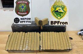 Polícia apreende mais de 57 kg de maconha na fronteira de Foz do Iguaçu