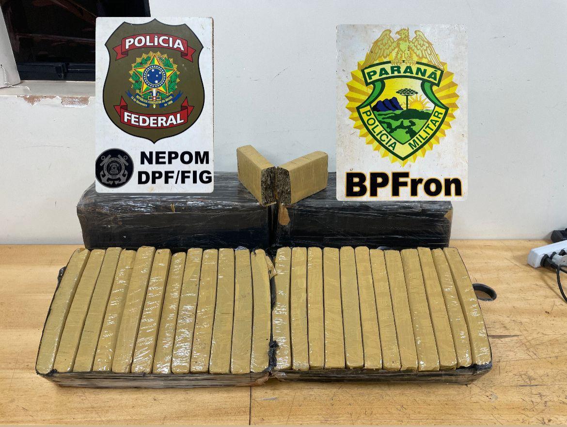 Polícia apreende mais de 57 kg de maconha na fronteira de Foz do Iguaçu Imagem relativa a Polícia apreende mais de 57 kg de maconha na fronteira de Foz do Iguaçu