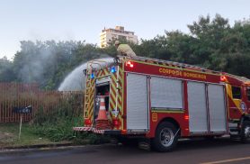 Incêndio em terreno com placa de “cão feroz” mobiliza bombeiros no Cancelli